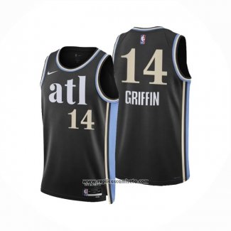 Camiseta Atlanta Hawks Aj Griffin #14 Ciudad 2023-24 Negro