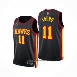 Camiseta Atlanta Hawks Trae Young NO 11 Statement 2024-25 Negro