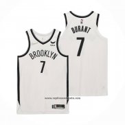 Camiseta Brooklyn Nets Kevin Durant #7 Association Autentico Blanco