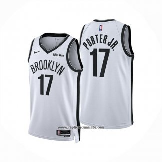 Camiseta Brooklyn Nets Michael Porter Jr. NO 17 Association 2025-26 Blanco