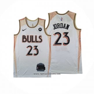 Camiseta Chicago Bulls Michael Jordan #23 Ciudad 2024-25 Blanco