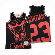 Camiseta Chicago Bulls Michael Jordan #23 Mitchell & Ness Big Face Negro