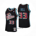 Camiseta Detroit Pistons Grant Hill #33 Mitchell & Ness 1998-99 Negro