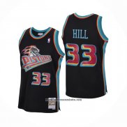 Camiseta Detroit Pistons Grant Hill #33 Mitchell & Ness 1998-99 Negro