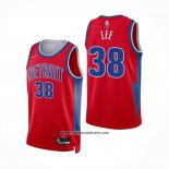 Camiseta Detroit Pistons Saben Lee #38 Ciudad 2021-22 Rojo