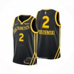 Camiseta Golden State Warriors Brandin Podziemski #2 Ciudad 2023-24 Negro