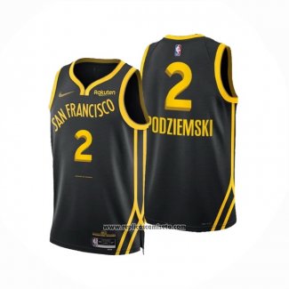 Camiseta Golden State Warriors Brandin Podziemski #2 Ciudad 2023-24 Negro