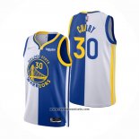 Camiseta Golden State Warriors Stephen Curry #30 Split Azul Blanco