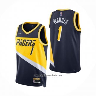 Camiseta Indiana Pacers T.J. Warren #1 Ciudad 2021-22 Azul