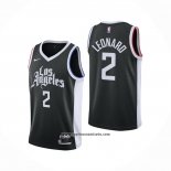 Camiseta Los Angeles Clippers Kawhi Leonard #2 Ciudad 2020-21 Negro