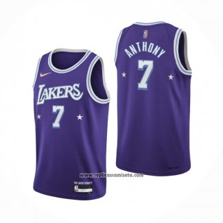 Camiseta Los Angeles Lakers Carmelo Anthony #7 Ciudad 2021-22 Violeta