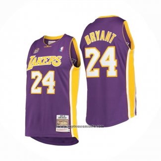 Camiseta Los Angeles Lakers Kobe Bryant #24 60th Anniversary Mitchell & Ness 2007-08 Violeta