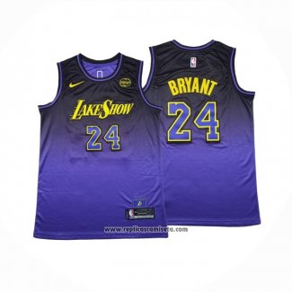 Camiseta Los Angeles Lakers Kobe Bryant #24 Ciudad 2024-25 Violeta
