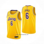 Camiseta Los Angeles Lakers LeBron James #6 Icon 2021-22 Amarillo