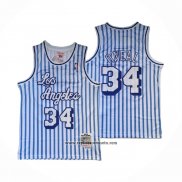 Camiseta Los Angeles Lakers Shaquille O'Neal #34 Mitchell & Ness 1996-97 Azul Blanco