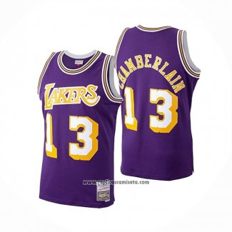 Camiseta Los Angeles Lakers Wilt Chamberlain #13 Mitchell & Ness 1971-72 Violeta