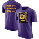 Camiseta Manga Corta Los Angeles Lakers James Commemorative Violeta