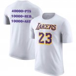Camiseta Manga Corta Los Angeles Lakers James NO 23 Commemorative Blanco1