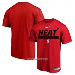 Camiseta Manga Corta Miami Heat Practice Performance 2022-23 Rojo