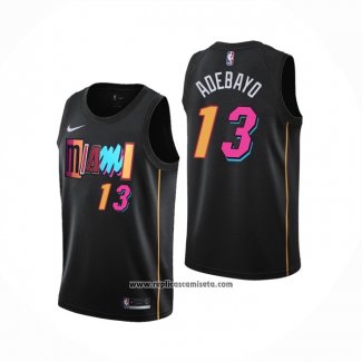 Camiseta Miami Heat Bam Adebayo #13 Ciudad 2021-22 Negro