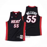 Camiseta Miami Heat Jason Williams #55 Hardwood Classics Throwback Negro