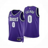 Camiseta Milwaukee Bucks Damian Lillard #0 Classic 2022-23 Violeta