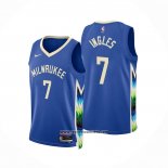 Camiseta Milwaukee Bucks Joe Ingles #7 Ciudad 2022-23 Azul