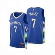 Camiseta Milwaukee Bucks Joe Ingles #7 Ciudad 2022-23 Azul