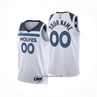 Camiseta Minnesota Timberwolves Personalizada Association 2024-25 Blanco