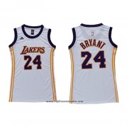 Camiseta Mujer Los Angeles Lakers Kobe Bryant #24 Blanco