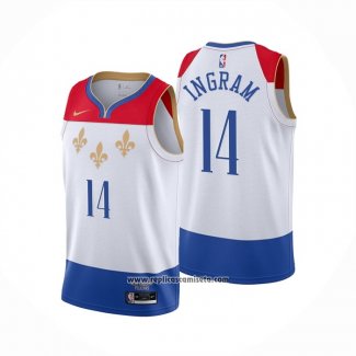 Camiseta New Orleans Pelicans Brandon Ingram #14 Ciudad 2020-21 Blanco