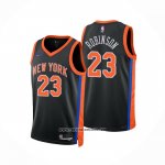 Camiseta New York Knicks Mitchell Robinson #23 Ciudad 2022-23 Negro