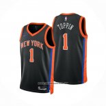 Camiseta New York Knicks Obi Toppin #1 Ciudad 2022-23 Negro