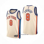 Camiseta New York Knicks Og Anunoby NO 8 Ciudad 2025-26 Crema