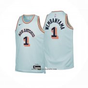 Camiseta Nino San Antonio Spurs Victor Wembanyama #1 Ciudad 2024-25 Verde