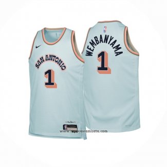 Camiseta Nino San Antonio Spurs Victor Wembanyama #1 Ciudad 2024-25 Verde