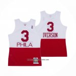 Camiseta Philadelphia 76ers Allen Iverson #3 Retro Blanco Rojo