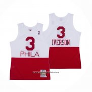 Camiseta Philadelphia 76ers Allen Iverson #3 Retro Blanco Rojo