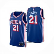 Camiseta Philadelphia 76ers Joel Embiid NO 21 Icon 2024-25 Azul