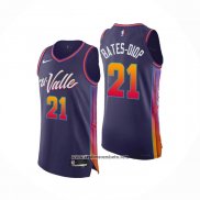Camiseta Phoenix Suns Keita Bates-Diop #21 Ciudad Autentico 2023-24 Violeta
