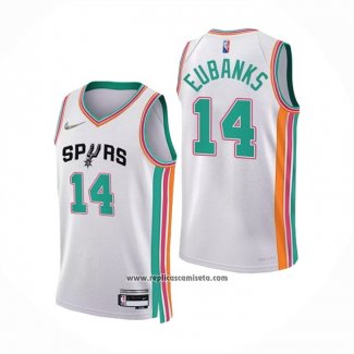 Camiseta San Antonio Spurs Drew Eubanks #14 Ciudad 2021-22 Blanco