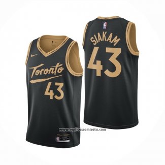 Camiseta Toronto Raptors Pascal Siakam #43 Ciudad 2020-21 Negro