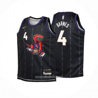Camiseta Toronto Raptors Scottie Barnes #4 Ciudad 2024-25 Negro