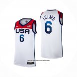 Camiseta USA 2021 Damian Lillard #6 Blanco