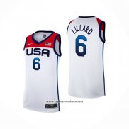 Camiseta USA 2021 Damian Lillard #6 Blanco