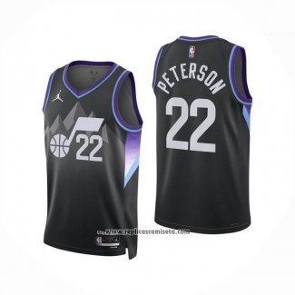 Camiseta Utah Jazz Darryn Peterson NO 22 Statement 2025-26 Negro