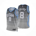 Camiseta Utah Jazz Isaiah Collier NO 8 Ciudad 2025-26 Gris