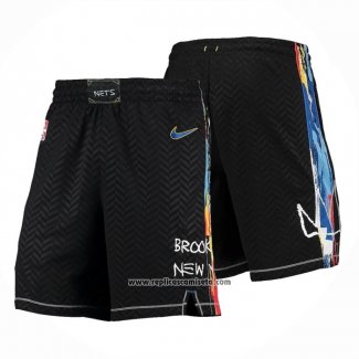 Pantalone Brooklyn Nets Ciudad 2020-21 Negro