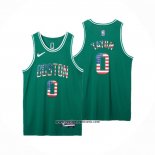 Camiseta Boston Celtics Jayson Tatum #0 75th Bandera Edition Verde