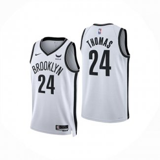 Camiseta Brooklyn Nets Cameron Thomas NO 24 Association 2024-25 Blanco